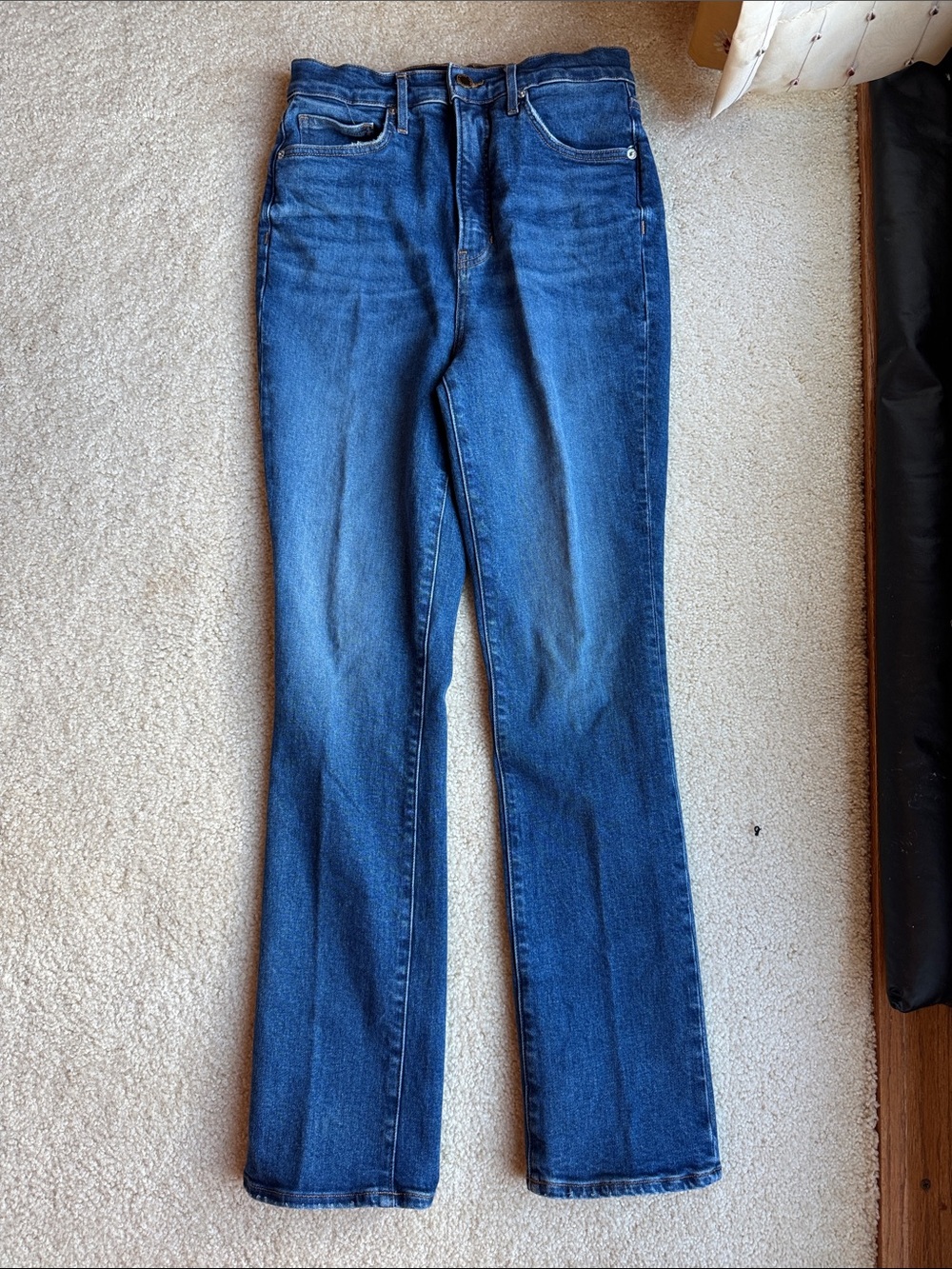 Veronica Beard Dark Blue Flare Jeans lydia ultra slim high rise blast wash